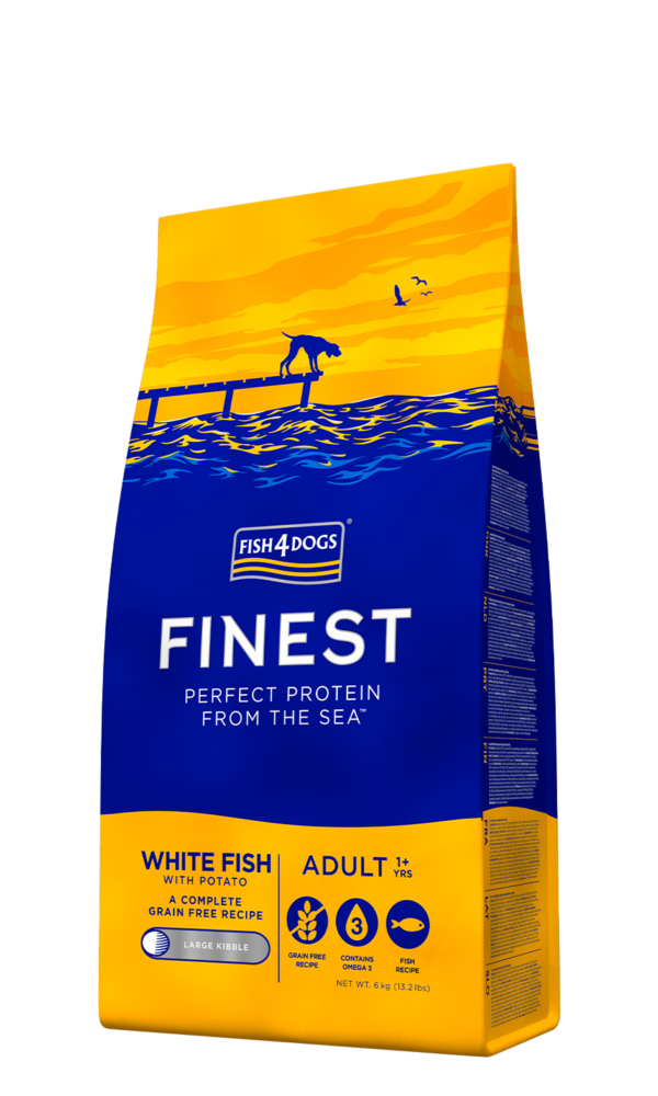 Alimento Seco Completo Para Cão Adulto de Peixe Branco Grao Grande 6kg