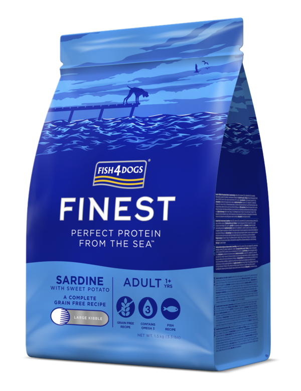 Alimento Seco Completo Para Cão Adulto de Sardinha e Batata Doce Grao Grande 1,5kg