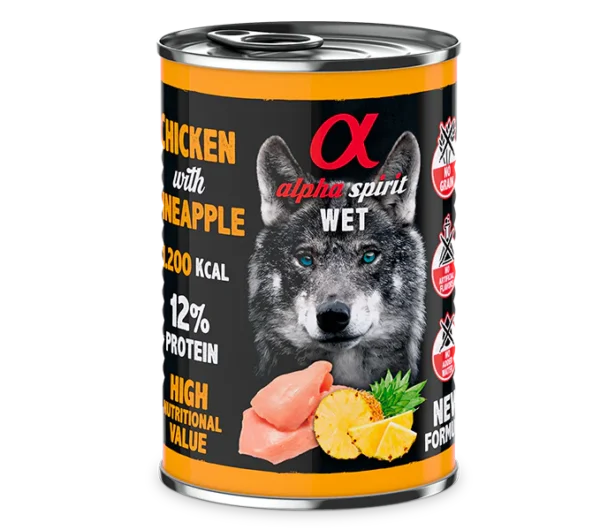 Alpha Spirit Alimento Húmido de Frango e Abacaxi para Cão 400gr