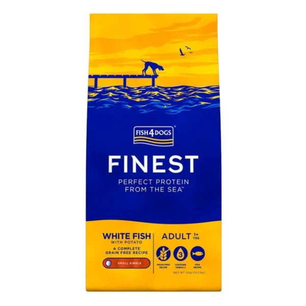 Alimento Seco Completo Para Cão Adulto de Peixe Branco Grao Pequeno 6kg