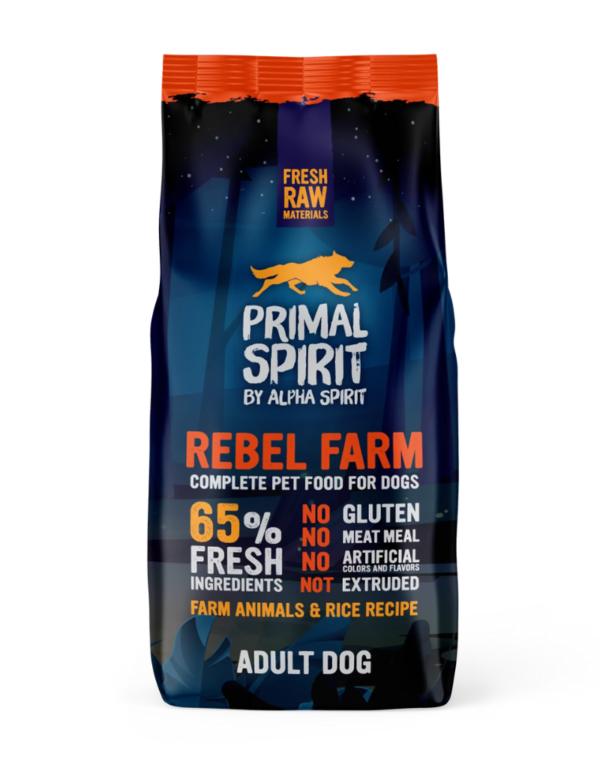 primal spirit dog food 65% rebel farm 12kg