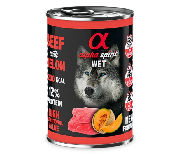 Alpha Spirit Alimento Húmido de Vitela e Melão para Cão 400gr