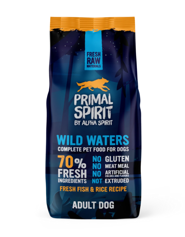 imal spirit dog food 70% wild waters 12kg
